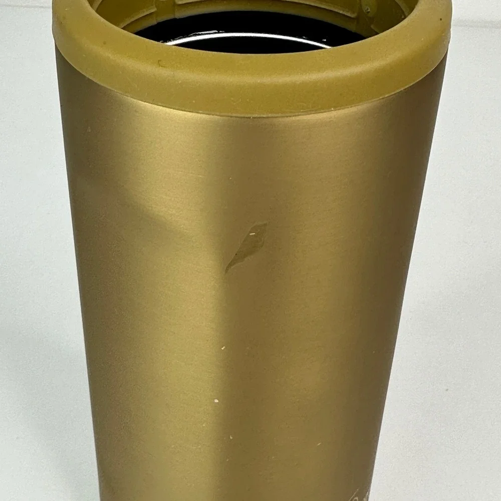 Brumate Hopsulator Slim Can Cooler Gold Tia Booth Signature 12oz Stainless Steel